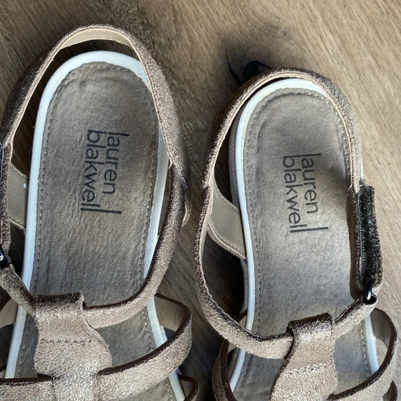 Lauren Blackwell Gladiator Sandal the Tristan in brown/gold size 7 - Picture 3 of 11